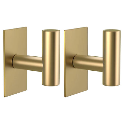VAEHOLD Wall Towel Hooks, Heavy Duty Sticky Holder Waterproof Towel Hooks for Hanging Coat, Clothes, Closet Hook Wall Mount for Kitchen (Chrome, 2 Pack)