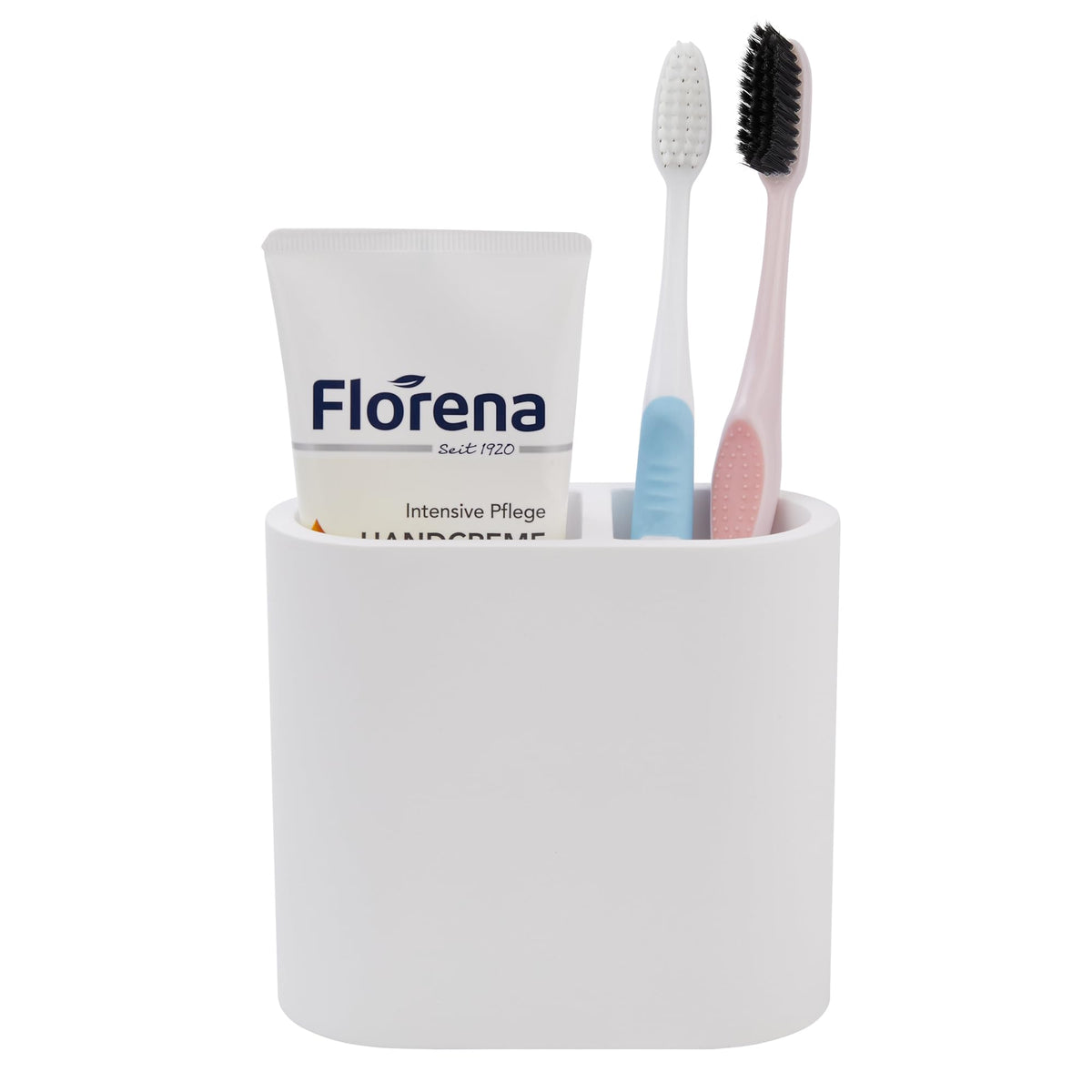 Diatomite Toothbrush Holders for Bathrooms, Electric Tooth Brush and Toothpaste Holder for Bathroom Countertop, Marble White Bathroom Accessories, 2 Slots Toothbrush Organizer