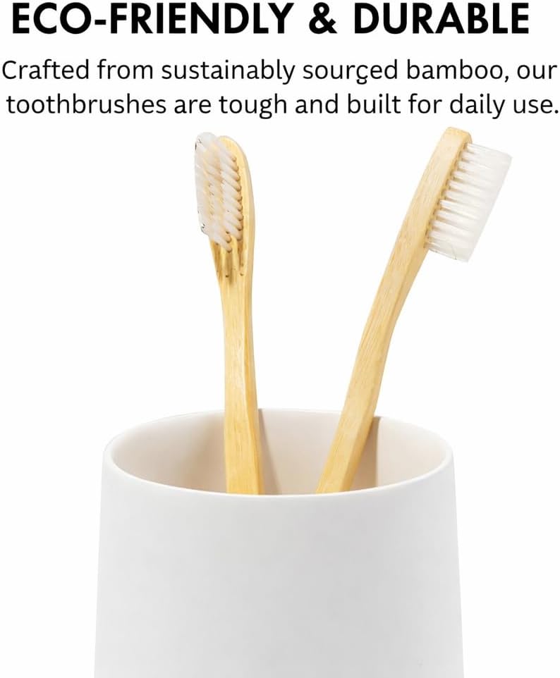 Yew Design Matte White Bathroom Toothbrush Holder Cup - Round
