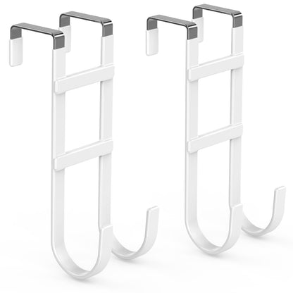 FYY Over the Door Hooks, Single-Hanger 4 Pack, Fits Doors 1 3/8" White