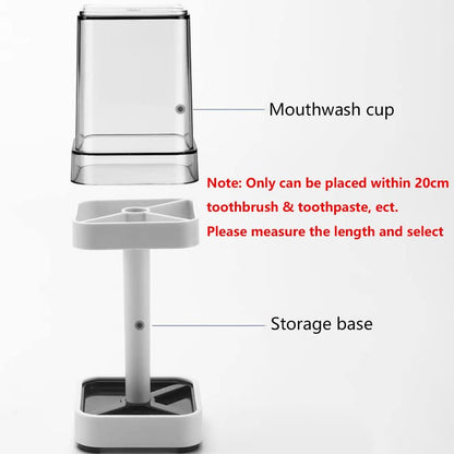 Toothbrush Holder with Cup/Cover Contains 3 Slots, Compatible with Conventional Toothbrushes, Can Store Toothpaste (Rectangle)