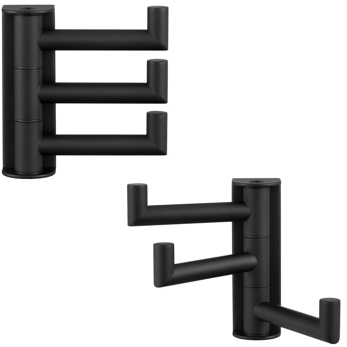 Angle Simple Swivel Towel Hook 3 Arms, Robe Coat Wall Hook, Matte Black