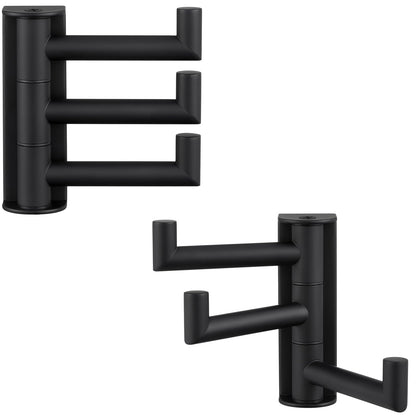 Angle Simple Swivel Towel Hook 3 Arms, Robe Coat Wall Hook, Matte Black