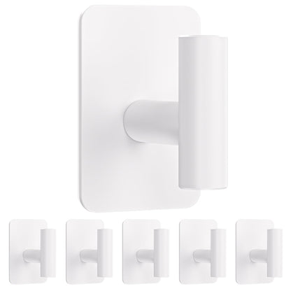 Large Heavy Duty Wall Hooks - 26lb Max, Stainless Steel Adhesive Towel Hooks for Hanging Towel, Coat, Robe, Hat, Sticky Towel Holder for Wall Mount in Bathroom, Shower, Kitchen (Black, 4 Pack)