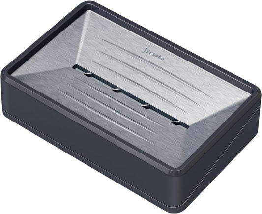 Soap Dish Tray with Drain for Bathroom Shower Kitchen