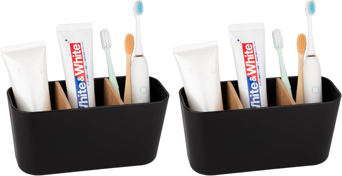 Toothbrush Holders Electric Tooth Brush and Toothpaste Organizer, Black