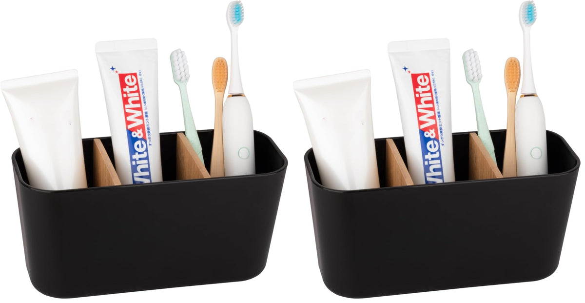 Toothbrush Holders Electric Tooth Brush and Toothpaste Organizer, Black