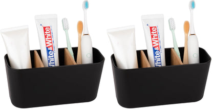 Toothbrush Holders Electric Tooth Brush and Toothpaste Organizer, Black
