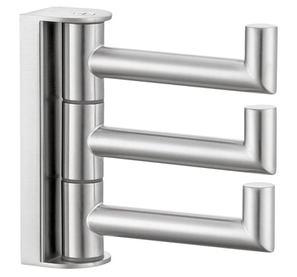 Angle Simple Swivel Towel Hook 3 Arms, Robe Coat Wall Hook, Matte Black