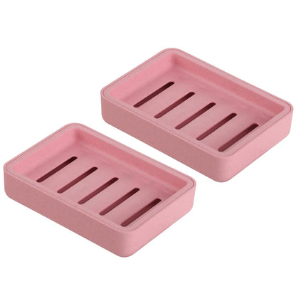 Soap Dish with Drain 2 Pack Plastic Sponge Holder for Shower