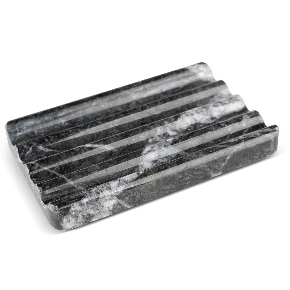 Karibiber Marble Soap Dish, Large Stone Bar Soap Holder Shower, Green Bathroom Soaps Saver, Easy Cleaning Natural Stone Sponge Holder for Kitchen Sink, Executive Jewelry Ring Tray