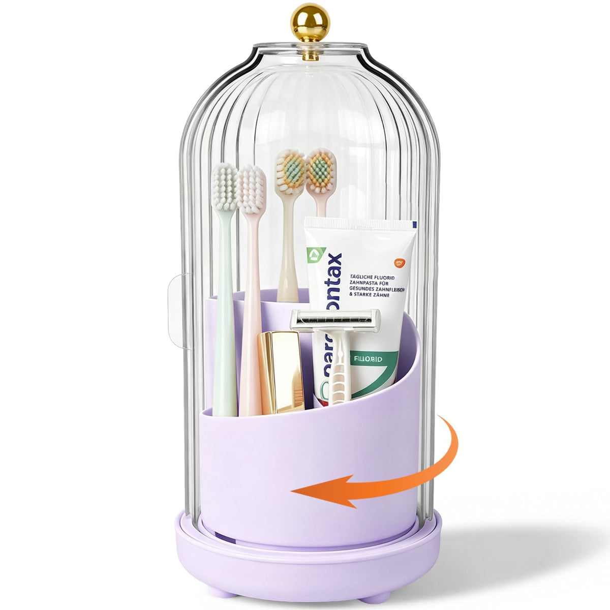 Toothbrush Holders with Cover Toothpaste Organizer for Bathroom, White
