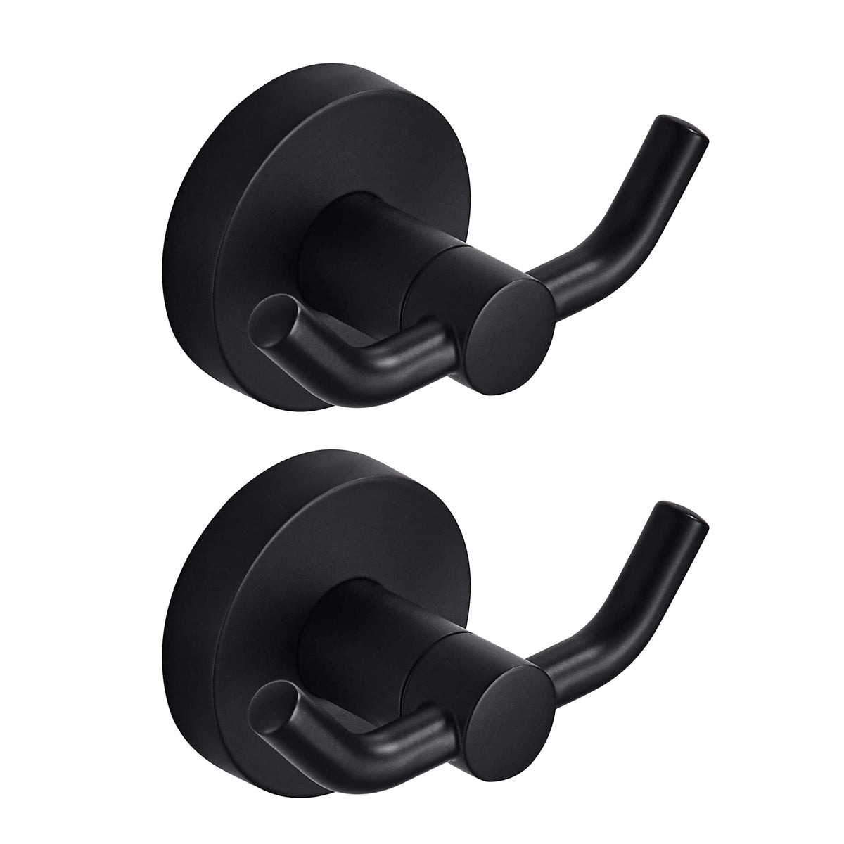 MARMOLUX ACC - Black Bathroom Hooks for Towels | Modern Black Hooks, Double Robe & Towel Hooks Ideal as Bathroom Towel Holder, Shower Wall, Kitchen Hand Towel Holder - Shower Hook