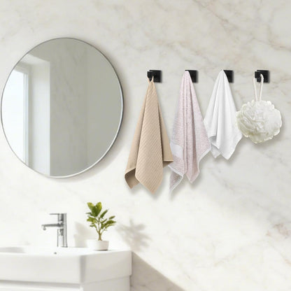 4 Pack Black Towel Hook, Stainless Steel Wall Hooks for Bathrooms