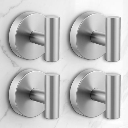 Heavy Duty Suction Cup Hooks for Glass Window,Tile,Mirror,Removable Shower Hooks for Inside Shower,Metal Towel Hooks for Bathroom,4 Pack(Black)