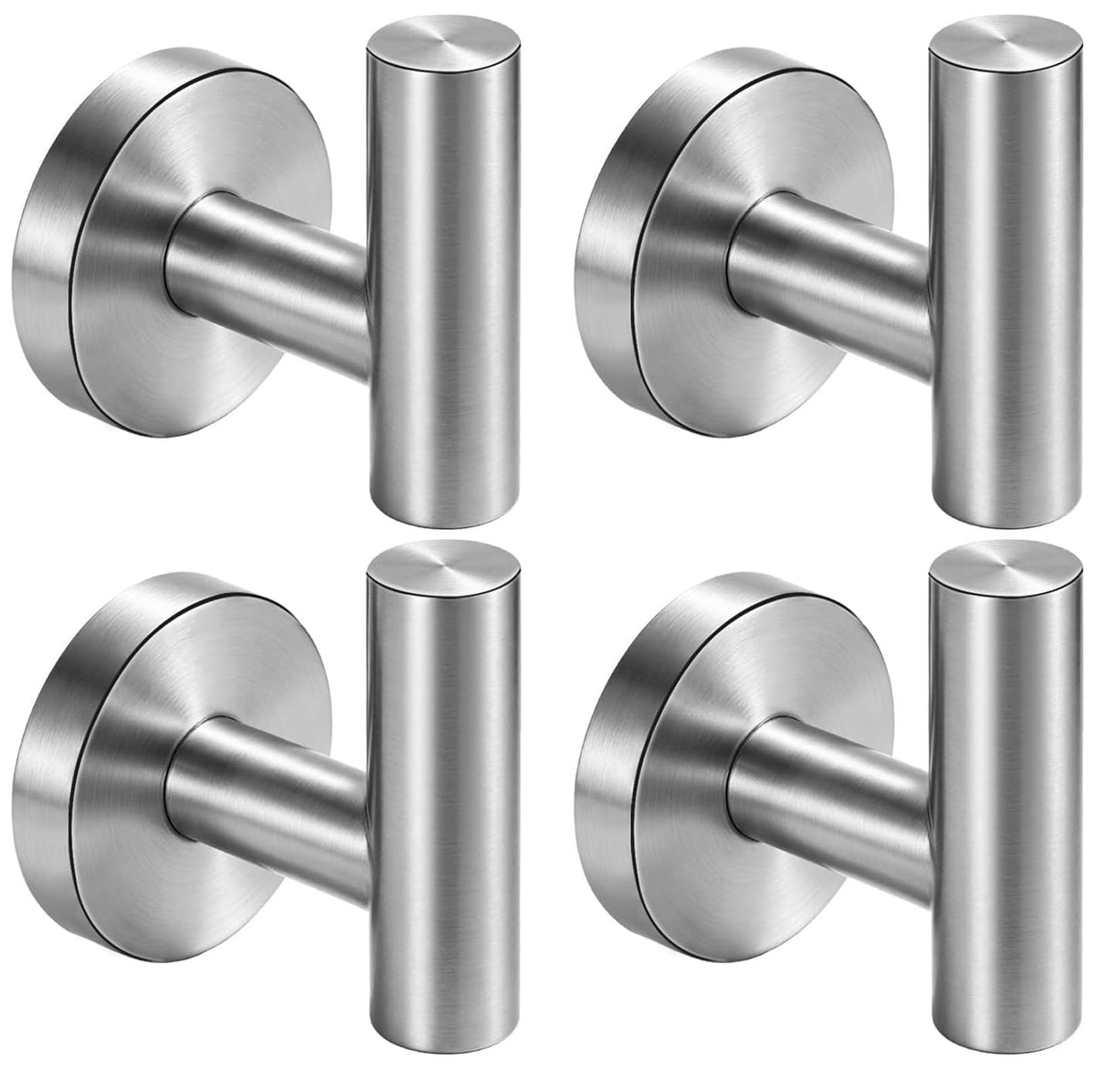 Nolimas Towel Coat Hook Matte Black SUS304 Stainless Steel Bathroom Clothes Cabinet Closet Sponges Robe Hook Wall Mounted Round Kitchen Heavy Duty Door Hanger 2 Packs