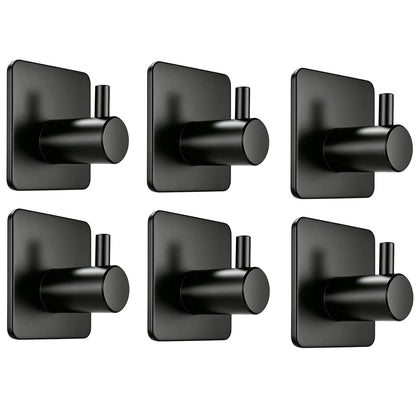 Fotosnow Adhesive Towel Hooks 15lbs Heavy Duty Wall Hooks Waterproof Stainless Steel Hanger for Hanging Coat, Hat, Towel Robe Hook Rack Wall Mount- Bathroom and Bedroom 4-Packs