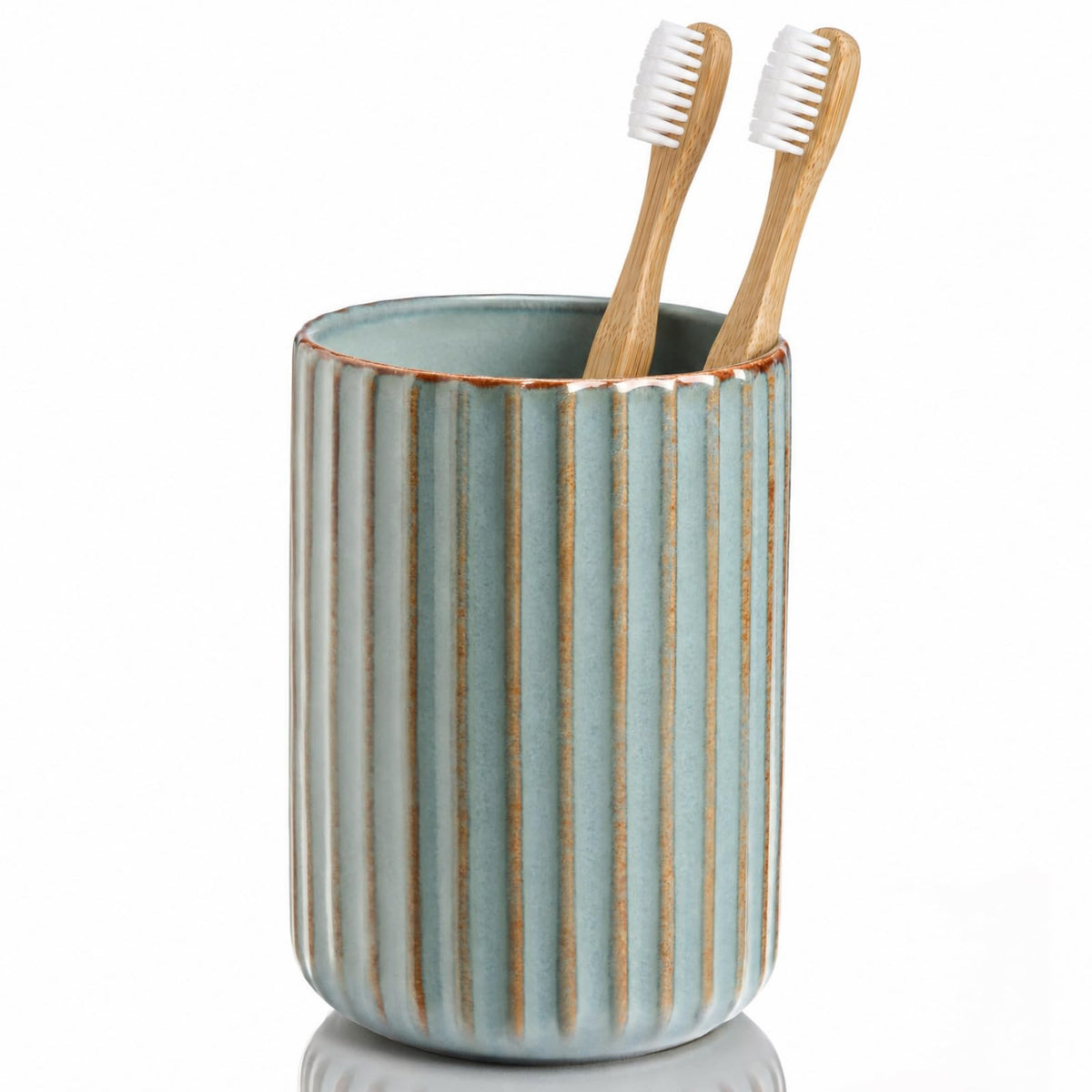 Green Ceramic Toothbrush Holder Cup