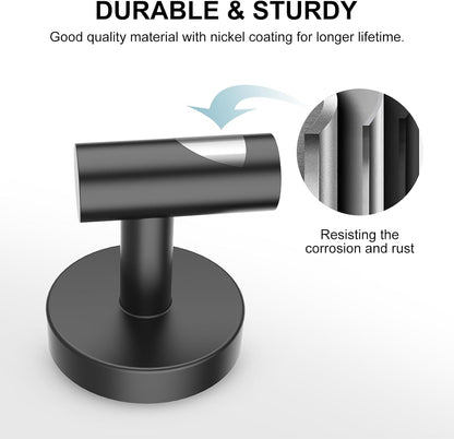 SetSail Towel Hooks for Bathrooms 4 Packs Screw-in Matte Black Bathroom Towel Hook Wall Mounted Stainless Steel Shower Towel Hooks for Coat Hanging, Drill Hole