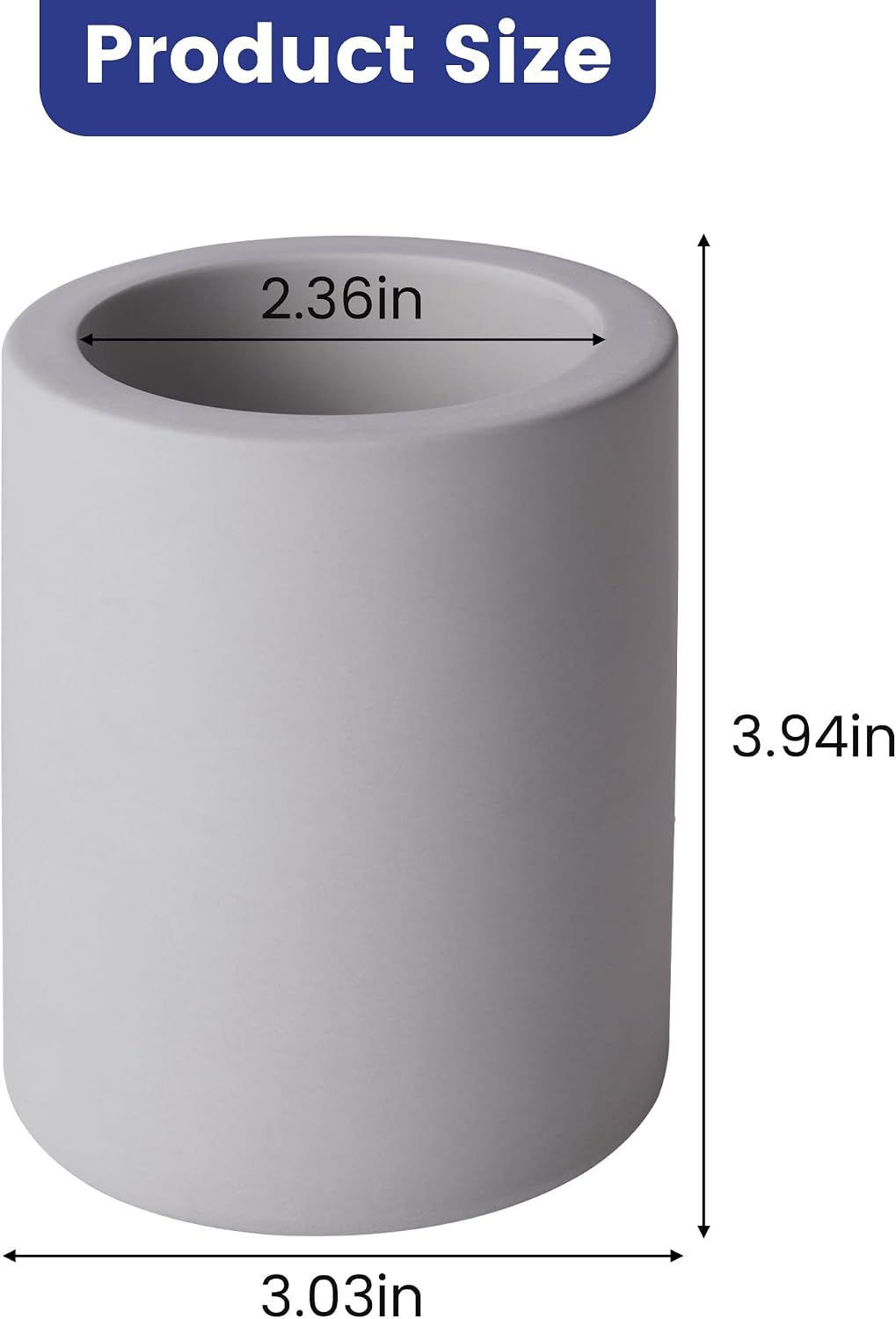 Drying Stone Toothbrush Holder, Diatomite Toothbrush Holders for Bathroom Counter, Quick Drying Electric Toothbrush and Toothpaste Holder Bathroom Organizer, Light Grey