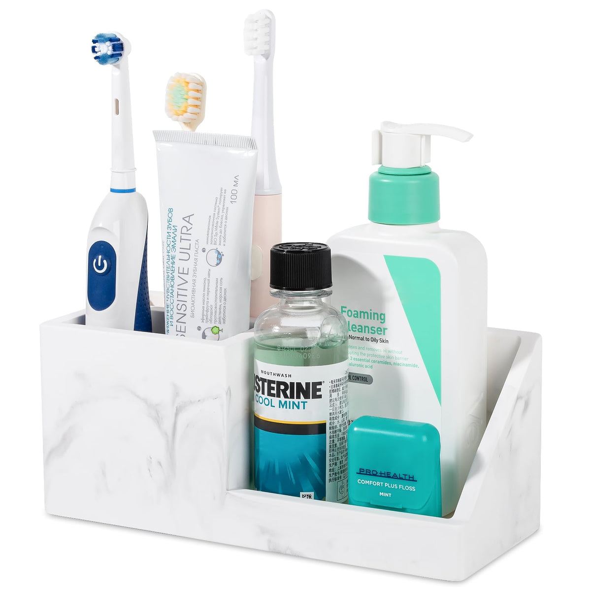 Diatomite Toothbrush Holder Toothpaste Organizer, White