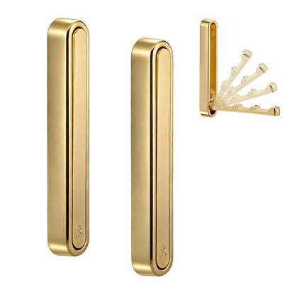 Dntorx Folding Coat Hooks, 2 Pcs Foldable Gold Wall Hooks Heavy Duty Foldable Hook Bathroom Towel Hooks Robe Hooks Wall Mounted for Hanging Coat Towels Clothes Hat Bags Keys