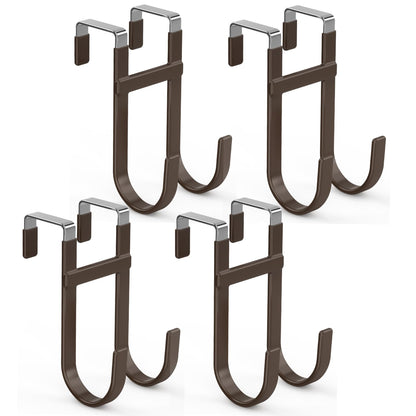 FYY Over the Door Hooks, Single-Hanger 4 Pack, Fits Doors 1 3/8" White