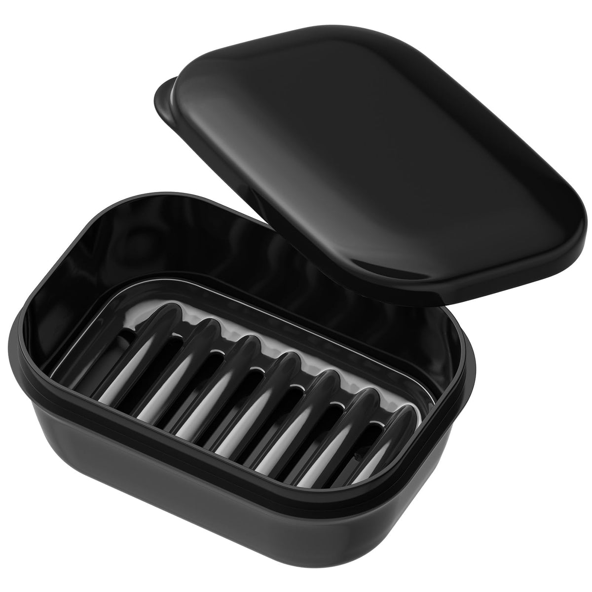 Quatish Leakproof Soap Dish with Lid & Draining Layer, Shatterproof Travel Bar Soap Holder Case Container, Portable Travel Size Toiletries Essentials for Camping, Gym, Bathroom, Greygreen