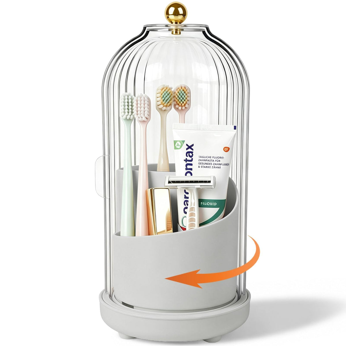 Toothbrush Holders with Cover Toothpaste Organizer for Bathroom, White