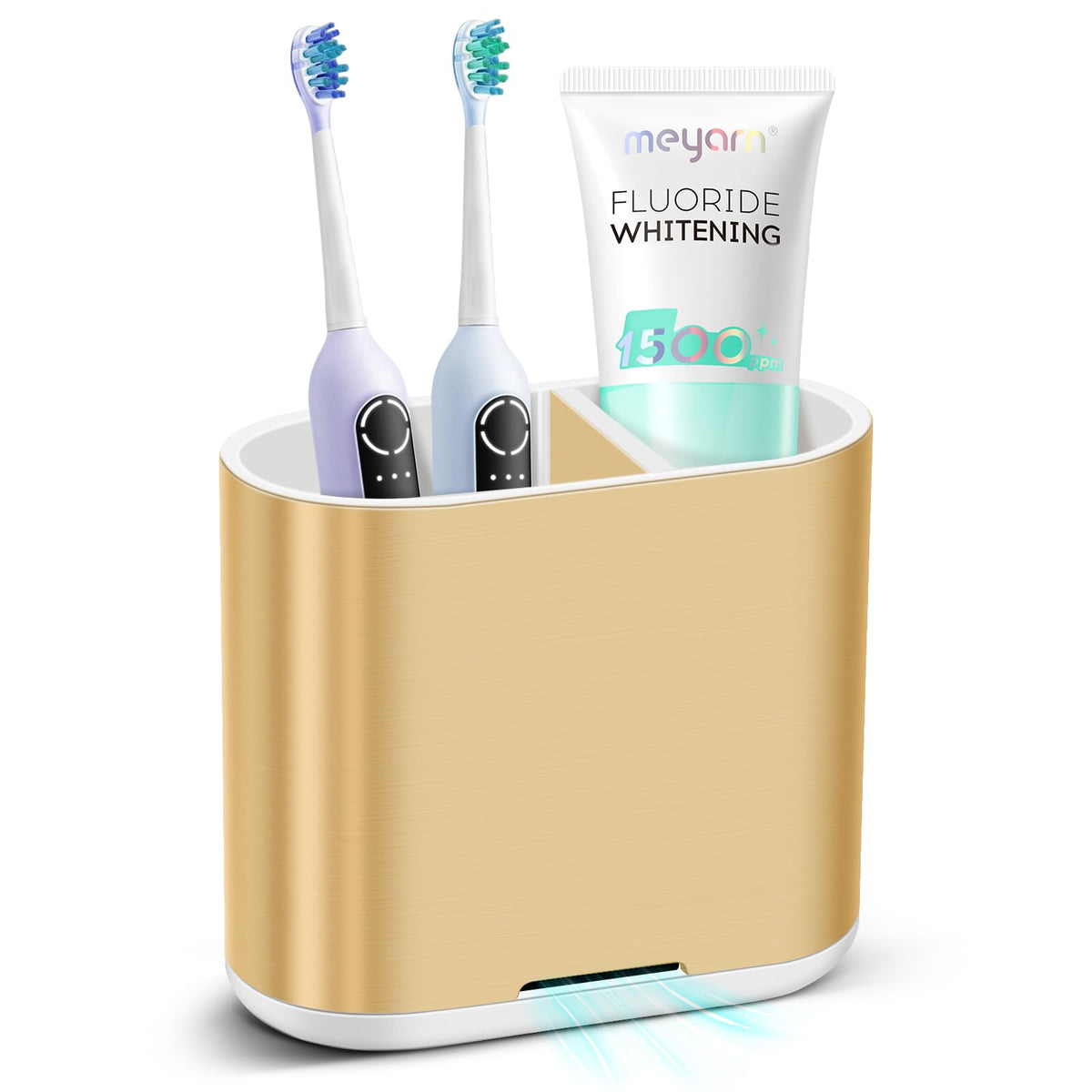 Bamboo Toothbrush Holder for Bathrooms Toothpaste Organizer, Small, Black