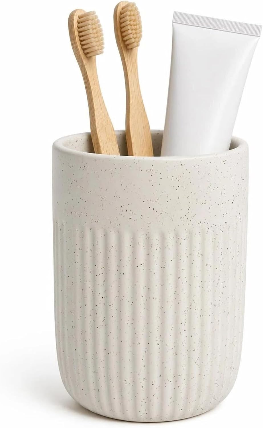 White Toothbrush Holder for Bathroom Ceramic Toothbrush Cup