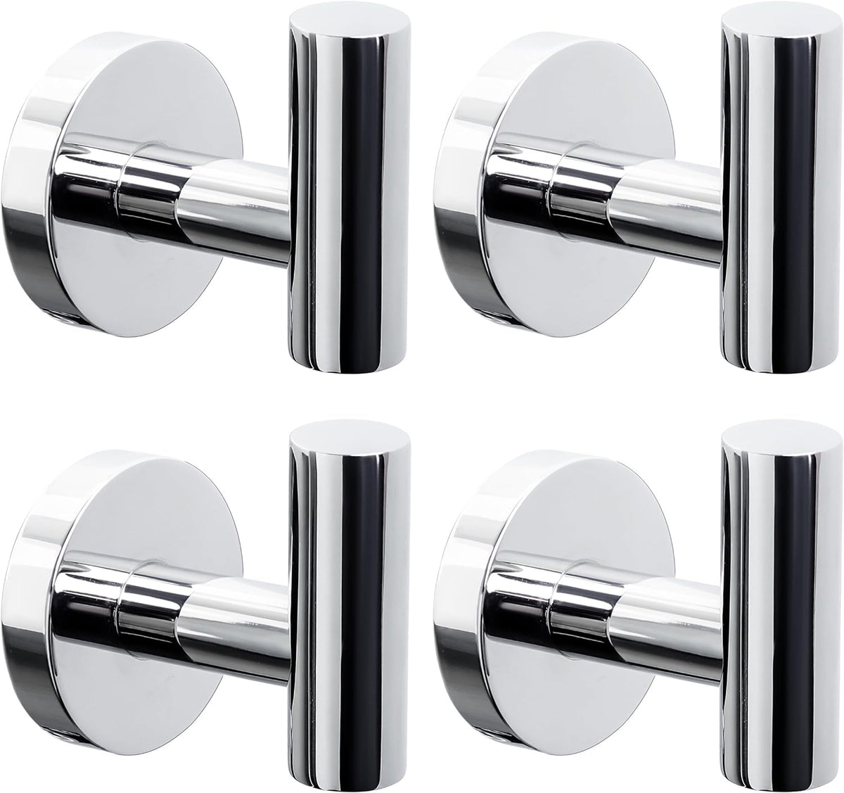 Kruodop Towel Hooks for Bathroom,2 Packs Wall Mount Towel Holder,Black Matte Wall Robe Hook,Stainless Steel Heavy Duty Door Hanger Towel Hook for Kitchen, Bedroom,Hotel,Pool,Coats(Drilling)