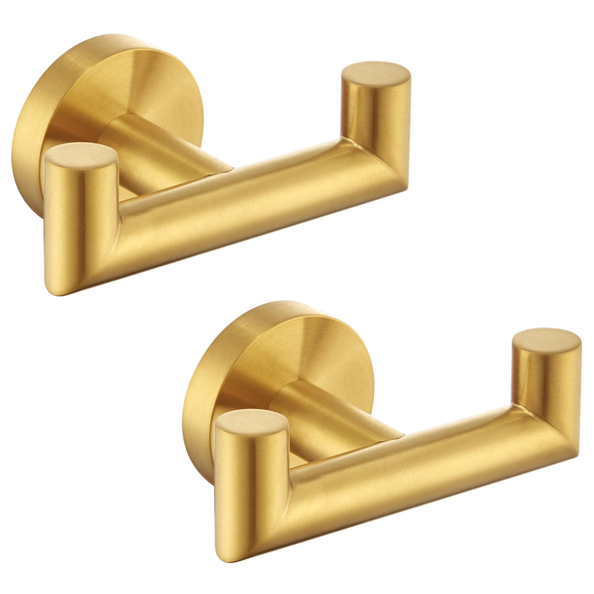Angle Simple Double Towel Hook for Bathroom, Robe Coat Hook, Matte Black