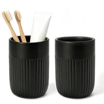 White Toothbrush Holder for Bathroom Ceramic Toothbrush Cup