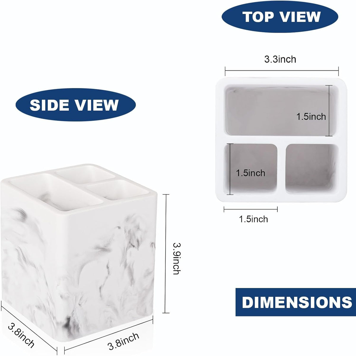 Diatomite Toothbrush Holders Tooth Brush Organizer - Marble White