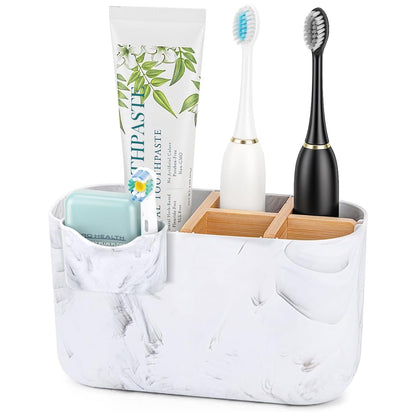 GFWARE Black Toothbrush Holder, 5 Slots Bathroom Organizers and Storage