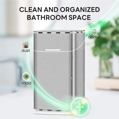 GFWARE Bathroom Toothbrush Holder with Cover, Ventilated & Drainage, Silver