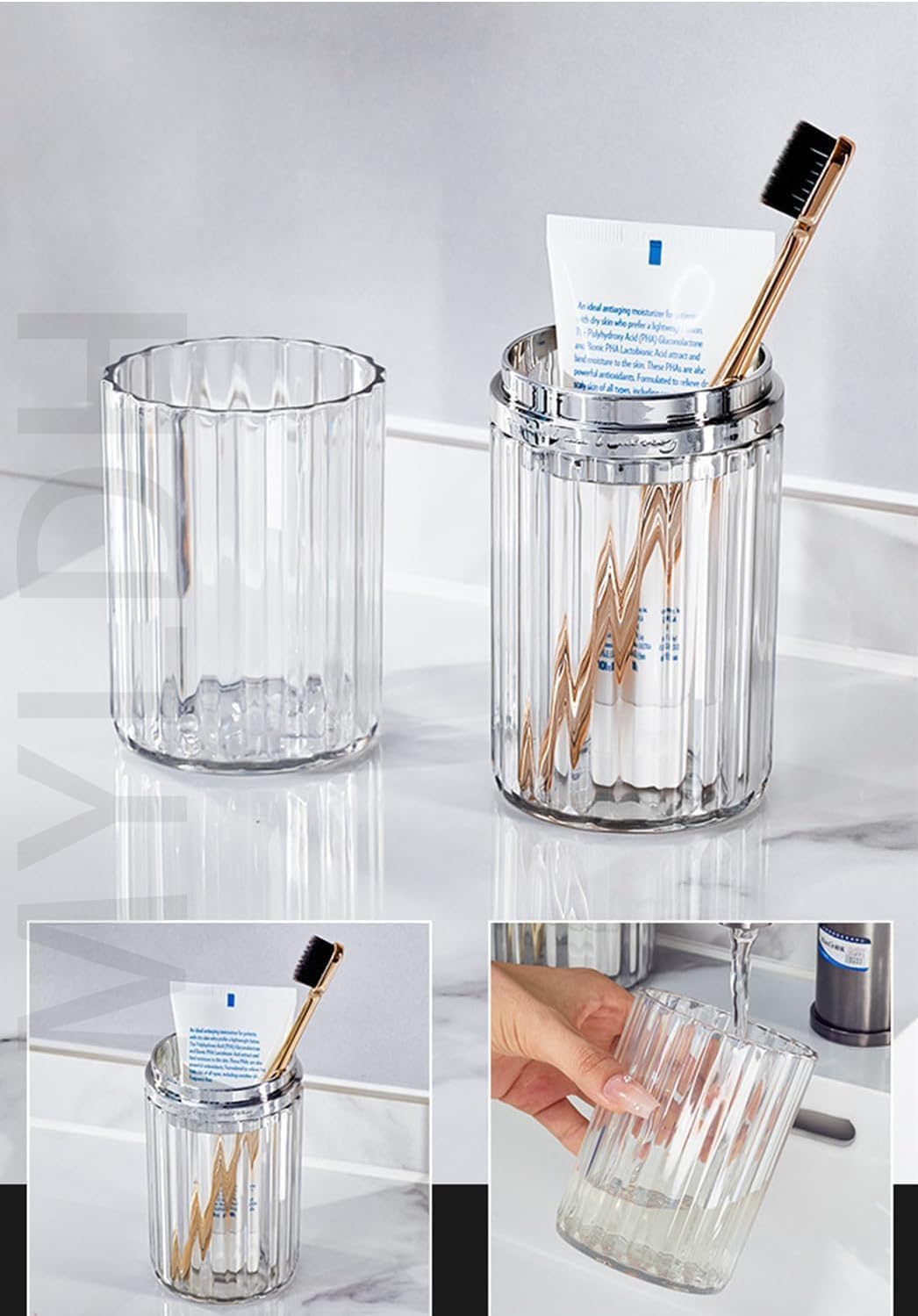 Large Toothbrush Travel Case 2 in 1 Toothbrush Holder and Rinse Cup