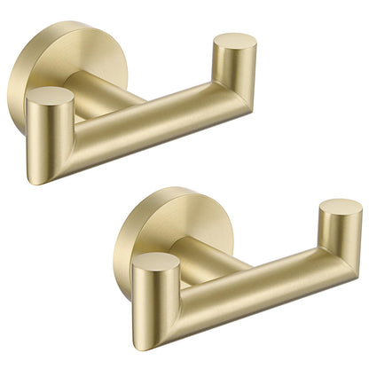 Angle Simple Double Towel Hook for Bathroom, Robe Coat Hook, Matte Black
