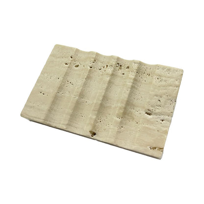 WeDoDecor Real Marble Soap Dish for Shower Stone Tray Small Bar Soap Holder with Self Draining | Non-Slip, Luxury Bath Room Accessories (White)