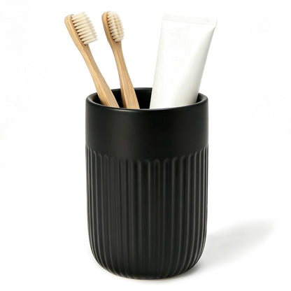 White Toothbrush Holder for Bathroom Ceramic Toothbrush Cup