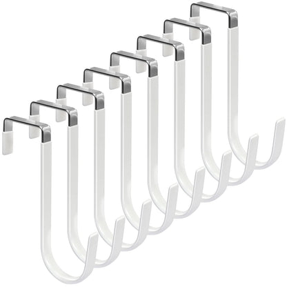 FYY Over the Door Hooks, Single-Hanger 4 Pack, Fits Doors 1 3/8" White