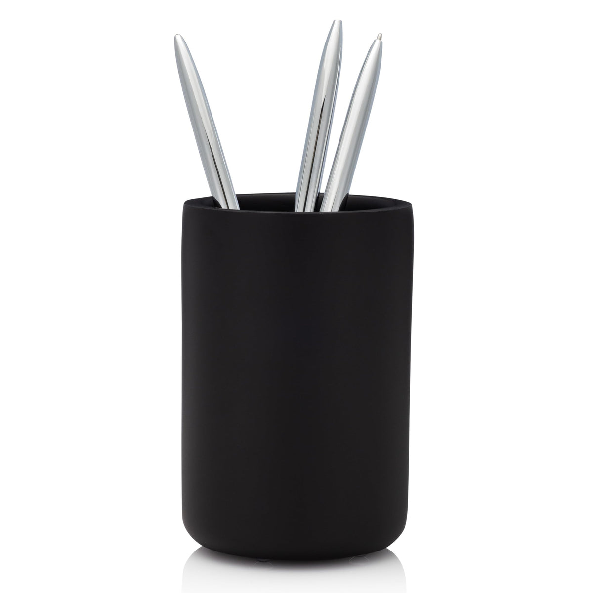 Essentra Home Matte Black Toothbrush Holder for Vanity Countertops, Small Toothbrush Holder - Matte Black Collection