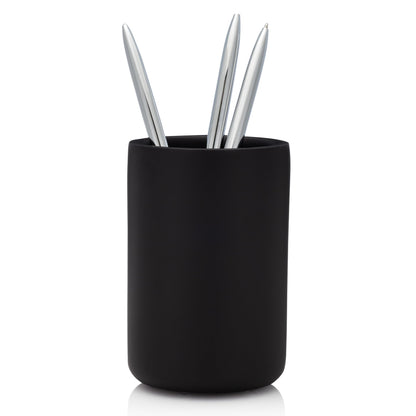 Essentra Home Matte Black Toothbrush Holder for Vanity Countertops, Small Toothbrush Holder - Matte Black Collection