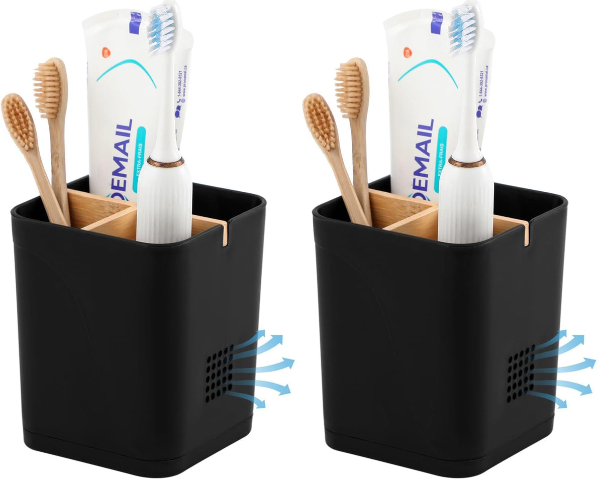 Electric Toothbrush Holder Tooth Brush and Toothpaste Organizer, Black