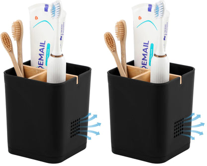 Electric Toothbrush Holder Tooth Brush and Toothpaste Organizer, Black