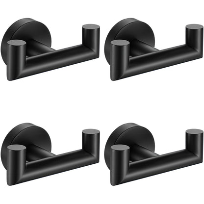 Towel Hooks for Bathrooms,Towel Hook for Kitchen Bathroom,SUS304 Stainless Steel Coat Hook,Heavy Duty Double Holder Robe Hooks for Hanging Towels,Coats,Sponges,Clothes,Wall Mount,Brushed Nickel,2 Pack