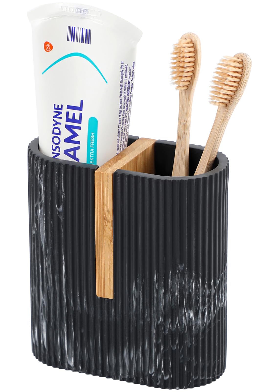 Toothbrush Holders for Bathroom, Bamboo Electric Toothbrush Stand, White