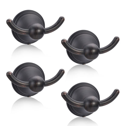 FILTA Bathroom Towel Hooks, Champagne Bronze Robe & Towel Hooks for Wall Mounted, Traditional Towel and Robe Hooks for Hanging Towels, Bath Towel Holder for Shower(2 Pack)