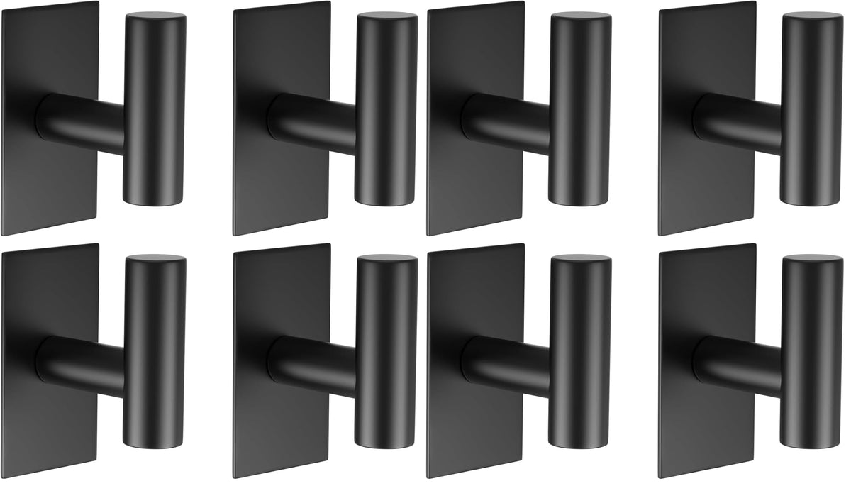 VAEHOLD Wall Towel Hooks, Heavy Duty Sticky Holder Waterproof Towel Hooks for Hanging Coat, Clothes, Closet Hook Wall Mount for Kitchen (Chrome, 2 Pack)